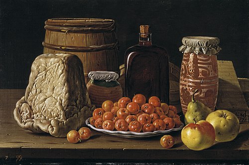 Nature morte aux fruits et fromage, 1750, Luis Eugenio Meléndez
