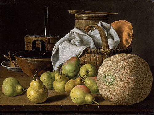 Still Life with Melon and Pears, 1750, Luis Eugenio Meléndez