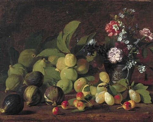 Still Life with Fruit and Flowers, 1750, Luis Eugenio Meléndez