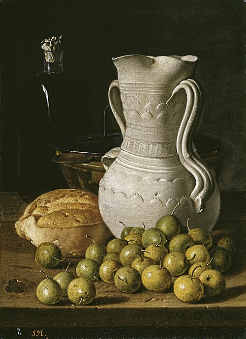 Nature morte à la cruche blanche et aux petites poires, 1760, Luis Eugenio Meléndez