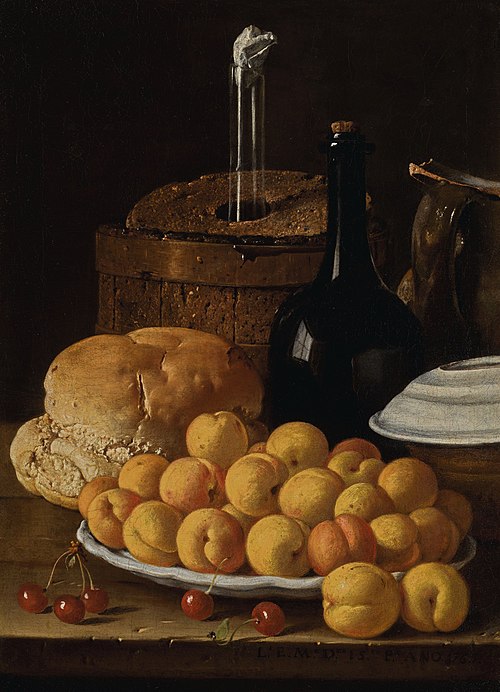 Nature morte à l'assiette d'abricots, 1765, Luis Eugenio Meléndez