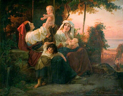 Italian Women in a Vineyard near Rome, 1848, Julius Schrader