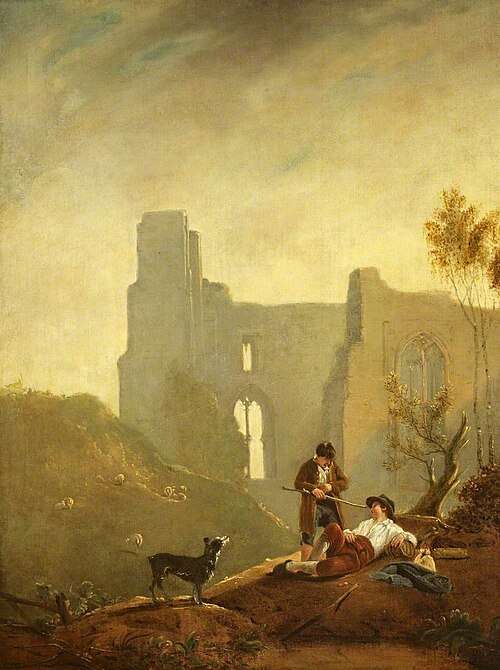 A Sleeping Shepherd with Ruins of Kenilworth Castle (after Callcott), 1816, Octavius Oakley