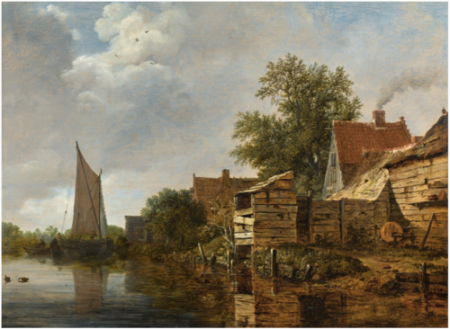 A farmhouse beside a canal, 1650, Cornelis Dekker