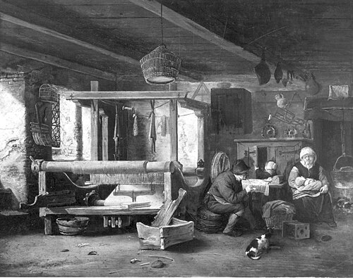 Weaver's workshop, 1670, Cornelis Dekker