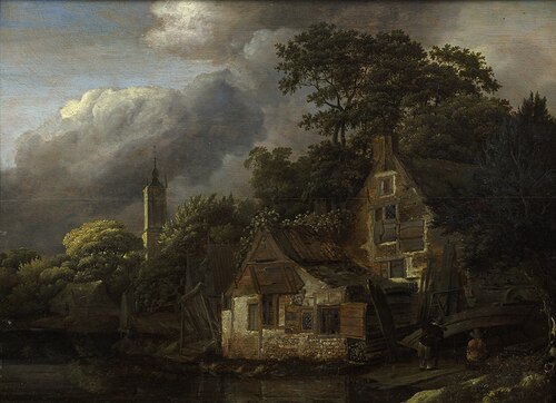 Scheepshellingen bij geboomte, 1659, Cornelis Dekker