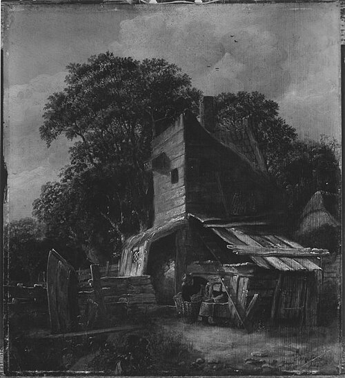 Baumlandschaft mit Hütte, 1650, Cornelis Dekker