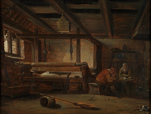 Interior of a Weaver's Room, , Cornelis Dekker