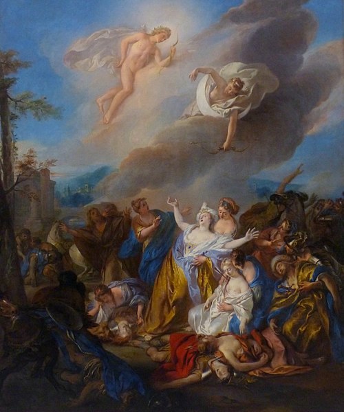 Apollon et Diane perçant de leurs flèches les enfants de Niobé, 1708, Jean-François de Troy