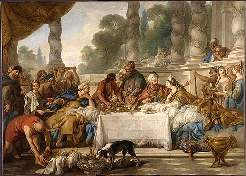 Repas donné par Esther à Assuérus, 1740, Jean-François de Troy
