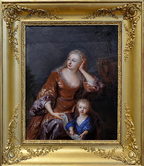 Portrait de Jeanne Cotelle, épouse de l'artiste, avec son enfant, , Jean-François de Troy