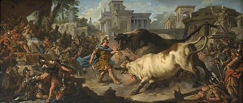 Jason Taming the Bulls of Aeetes, 1742, Jean-François de Troy