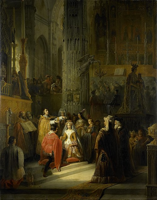 Le mariage de Jacqueline de Bavière, comtesse de Hainaut et de Jean IV, duc de Brabant, le 10 mars 1, 1839, Jakob Josef Eeckhout