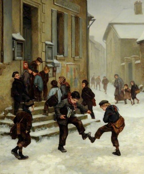 In front of the School, 1881, Pierre Édouard Frère
