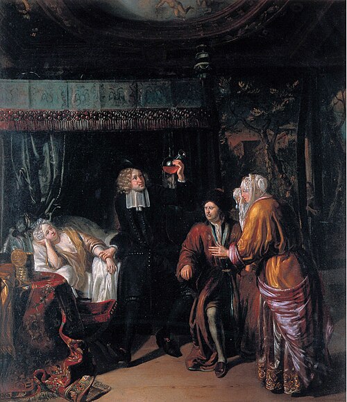 A physician at the bedside, 1726, Matthys Naiveu