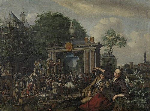 Performance théâtrale à ciel ouvert, 1684, Matthys Naiveu