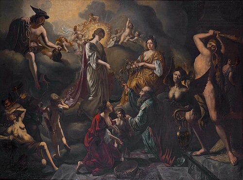 Allegorische voorstelling van Vrede en Voorspoed, 1688, Matthys Naiveu