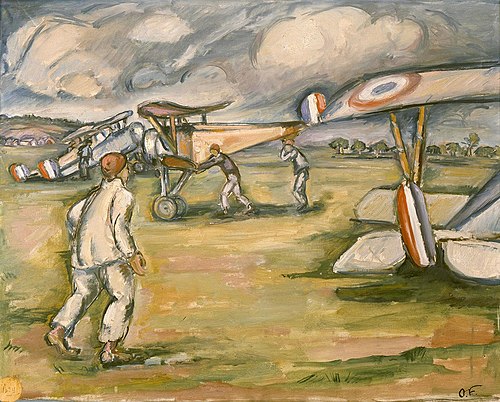 Annamites dans un camp d'aviation, 1917, Othon Friesz