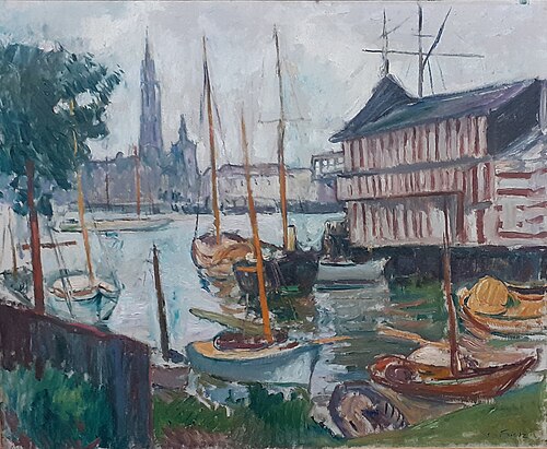 Bassin des yachts à Sainte-Anne, Anvers, 1906, Othon Friesz