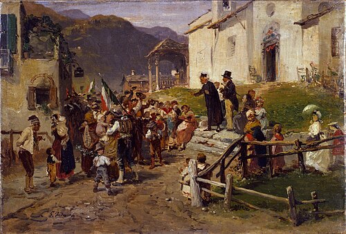 The Volunteers Bid Farewell, 1877, Gerolamo Induno