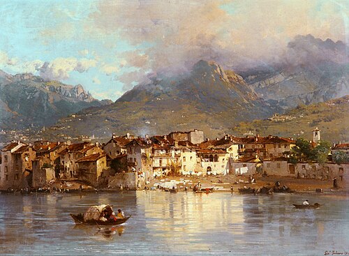 Pescarenico, district of Lecco, 1862, Gerolamo Induno
