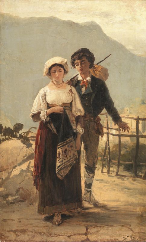 Amorous declaration, , Gerolamo Induno