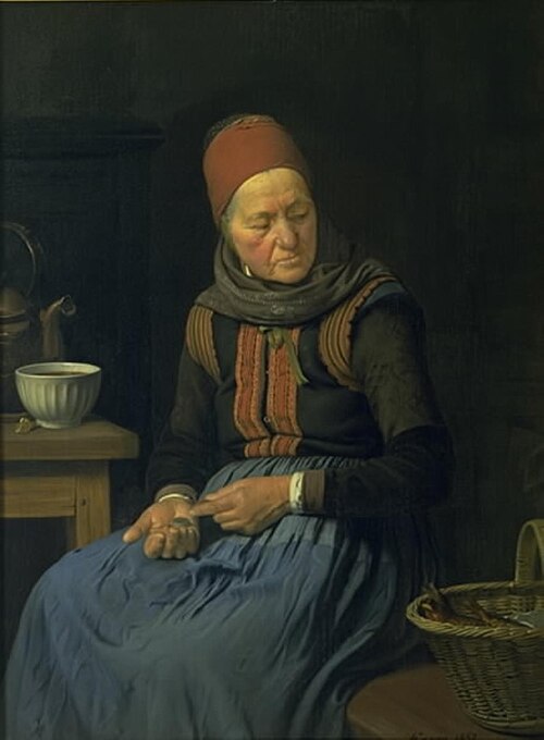 En amagerkone, 1852, Julius Exner