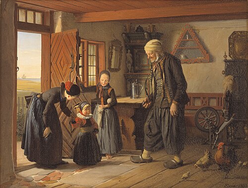 Visiting Grandfather, 1853, Julius Exner