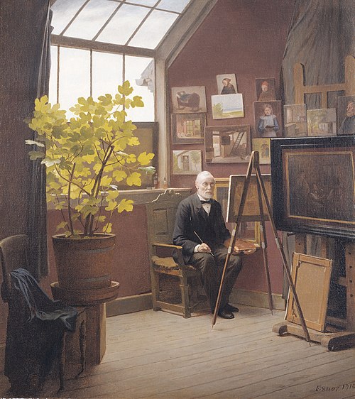 Self-Portrait, the Artist’s Last Work, 1910, Julius Exner
