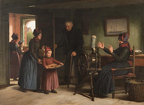 Visite d'anniversaire à grand-mère, 1889, Julius Exner