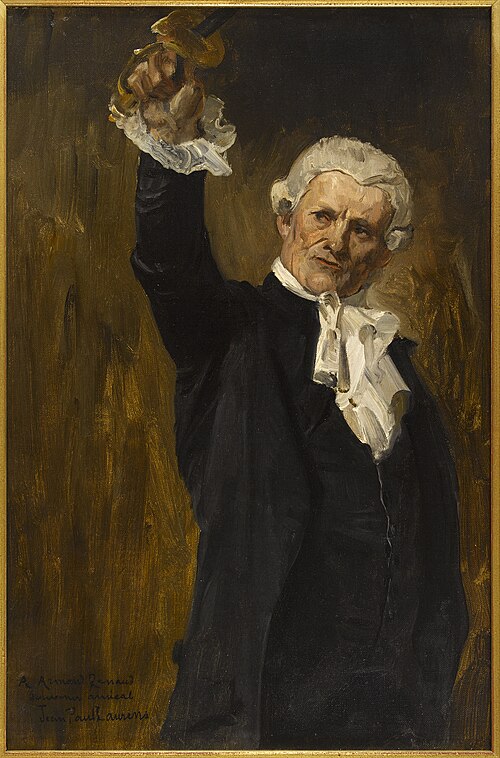 Esquisse de détail pour l' Hôtel de Ville de Paris : La voûte d'acier, figure d'un édile parisien br, 1888, Jean-Paul Laurens