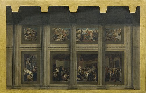 Esquisse pour le Panthéon : La mort de sainte Geneviève, 1876, Jean-Paul Laurens