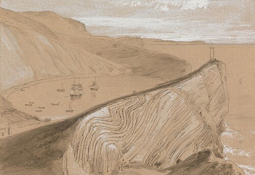Lulworth Cove, 1813, William Daniell