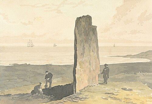 Druidical Stone at Strather, near Barvas, Isle of Lewis, , William Daniell