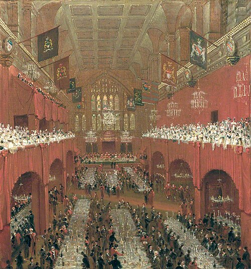 Banquet at the Guildhall to the Prince Regent, the Czar of Russia and the King of Prussia, 18 June 1, 1815, William Daniell