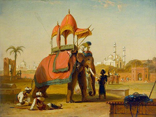 A Caparisoned Elephant – Scene near Delhi (A Scene in the East Indies), 1832, William Daniell