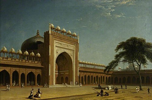 Quadrangle of the Jami Masjid, Fatehpur Sikri, 1833, William Daniell