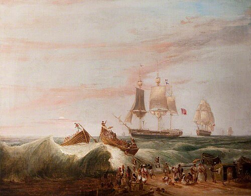 Landing on the Beach at Madras, India, , William Daniell