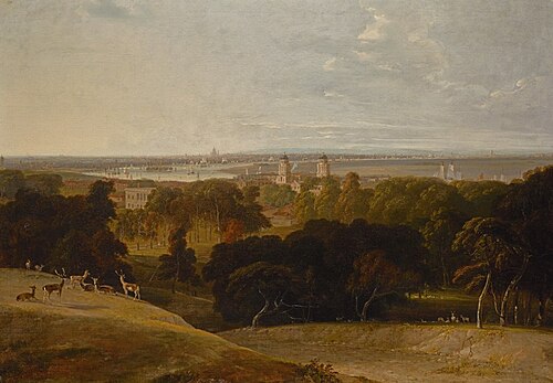 A view of London from Greenwich Park, , William Daniell