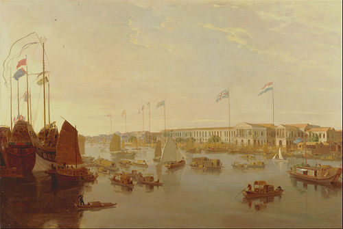 The European Factories, Canton, 1806, William Daniell