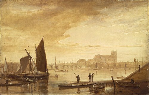 Westminster Bridge and Abbey, 1813, William Daniell