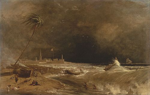 Madras, or Fort St. George, in the Bay of Bengal -- A Squall Passing Off, 1833, William Daniell
