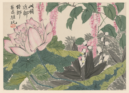 赵之谦花卉册-荷花页, , Zhao Zhiqian