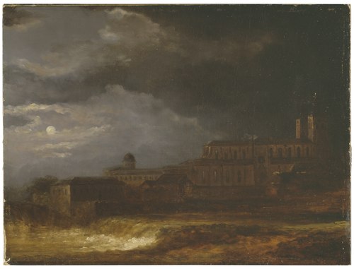 View of Uppsala. Landscape by Moonlight, 1820, Carl Johan Fahlcrantz