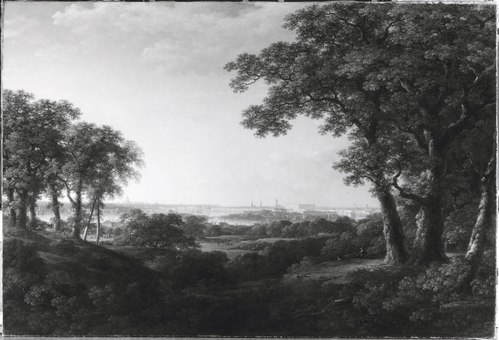 View of Stockholm from Djurgården, 1820, Carl Johan Fahlcrantz