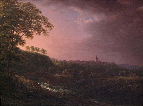 A Town at Sunset, 1833, Carl Johan Fahlcrantz