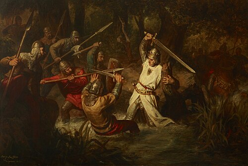 Emperor Rudolf I in the Battle of Marchfeld, 1860, Leopold Loeffler