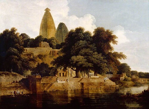 Hindoo Temples at Bindrabund, East Indies, 1797, Thomas Daniell