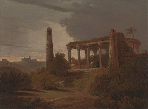 Paysage indien avec ruine de temple, 1820, Thomas Daniell