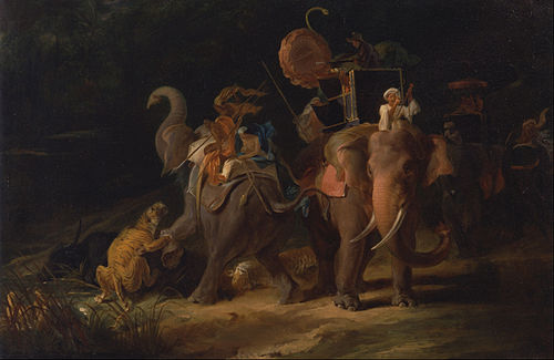 Tiger Hunting in the East Indie, 1798, Thomas Daniell